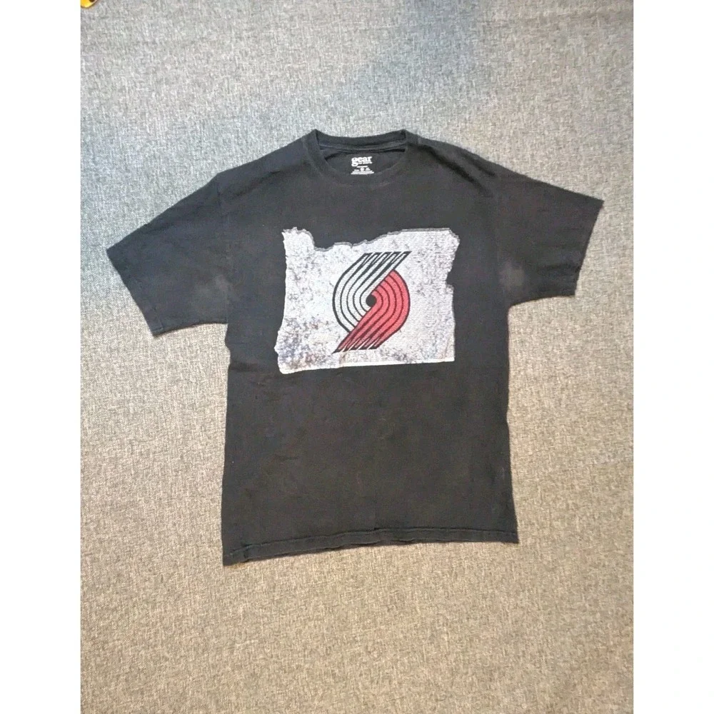 Portland Trail Blazers T Shirt Men Medium Black NBA Basketball TEE